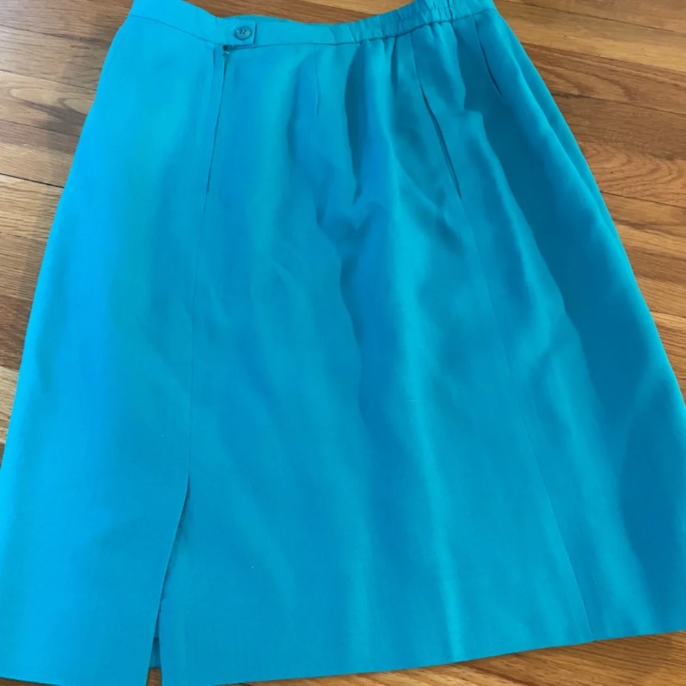 Vintage christian Dior women's skirt suit blue buttons read for sizing
